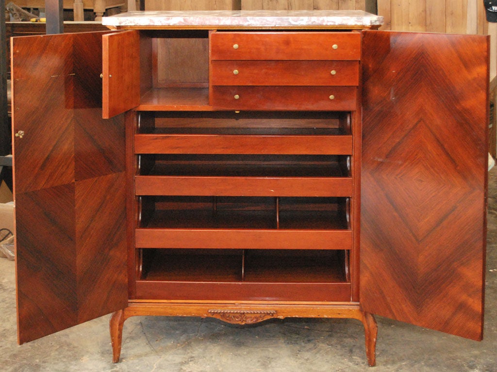 Cabinet with Inlaid Wood and  Diamond Matched Panels In Excellent Condition In Los Angeles, CA