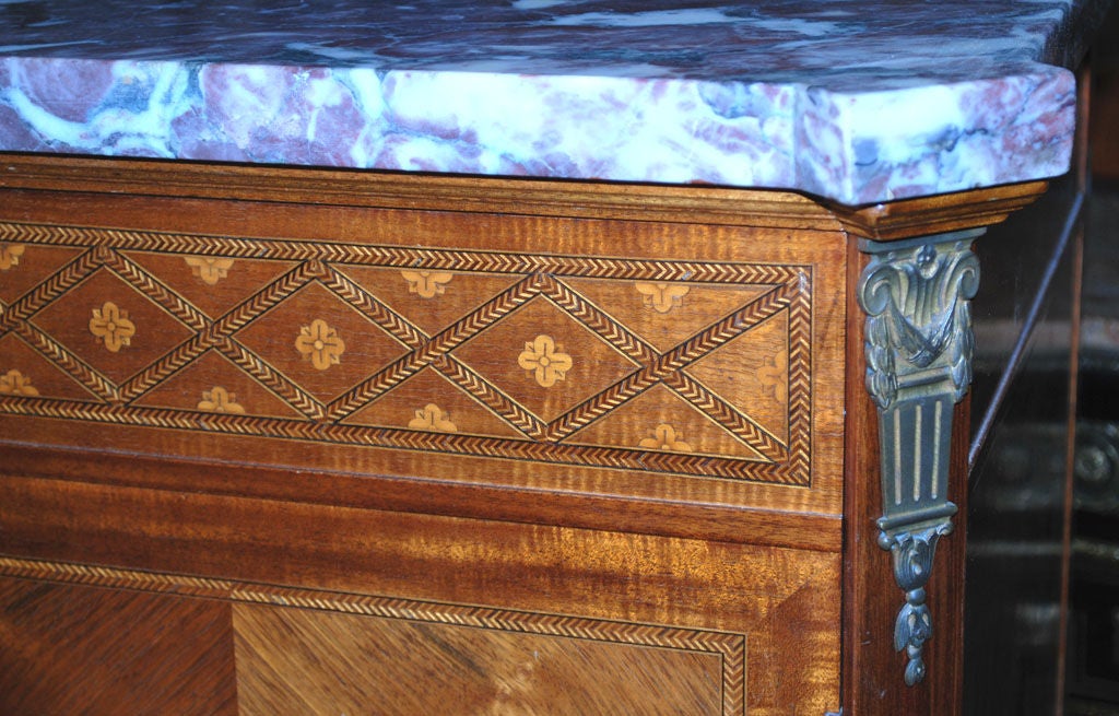 Mahogany Cabinet with Inlaid Wood and  Diamond Matched Panels