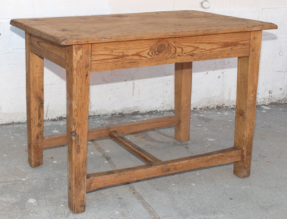 Continental farm table with stretchers. Great patina!