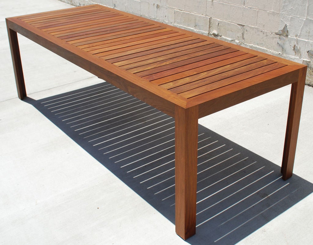 Teak Indoor or Outdoor Dining Table, Built to Order by Petersen Antiques For Sale