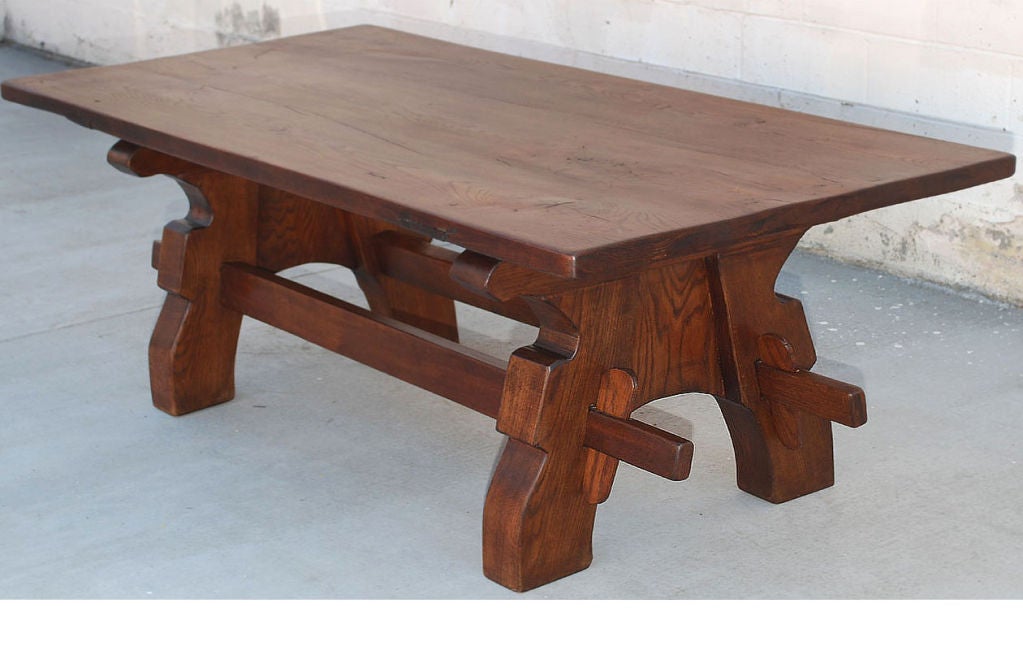 Rugged and robust table with double stretchers. European White Oak.

To see some of our other tables featured on ShopAD: http://www.shopad.net/account/furniture.php?AID=petersenantiques