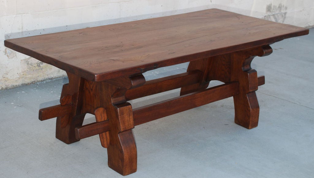 Oak Wine Tasting Table, Collapsable In Excellent Condition In Los Angeles, CA