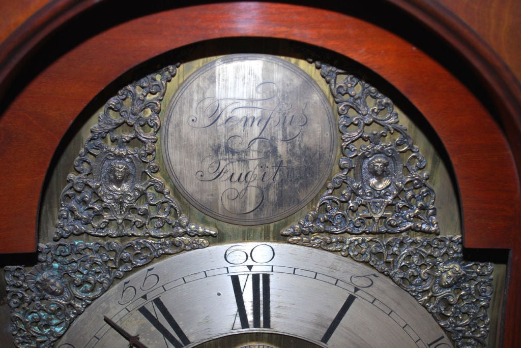 Georgian Mahogany Tall Case Clock In Excellent Condition In Los Angeles, CA