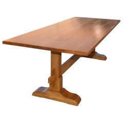 Custom Built Trestle Table, Dining Table in Vintage Walnut 3