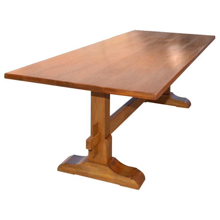 Dining Table in Vintage Walnut, Custom Made by Petersen Antiques For Sale