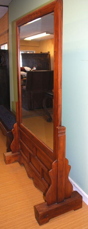 Chinois Grand miroir de sol ancien à deux faces en vente