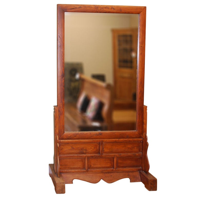 Large Antique, TwoSided Floor Mirror at 1stDibs