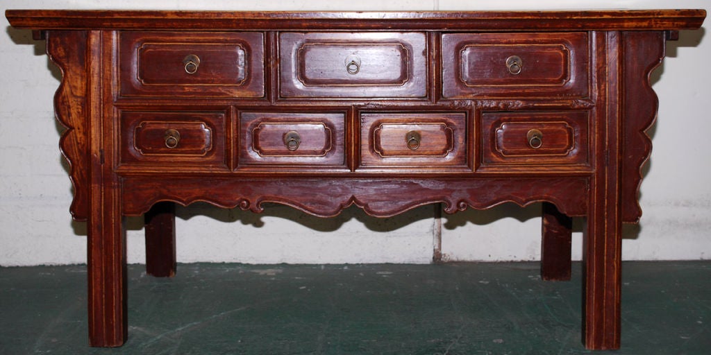 Server, console table with seven drawers