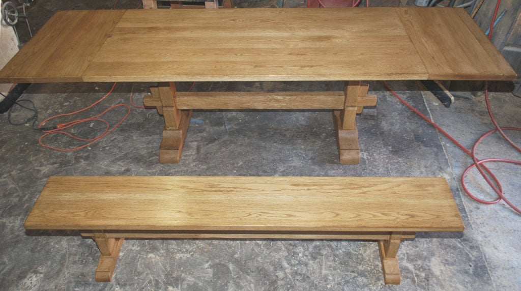 trestle table with bench