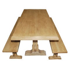 Vintage Oak Expandable Trestle Table 6