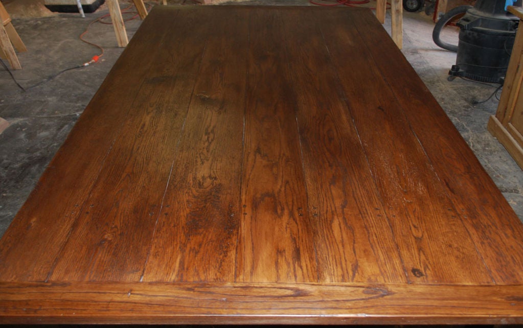 Hand-Crafted Farm Table in Vintage White Oak, Built to Order by Petersen Antiques For Sale