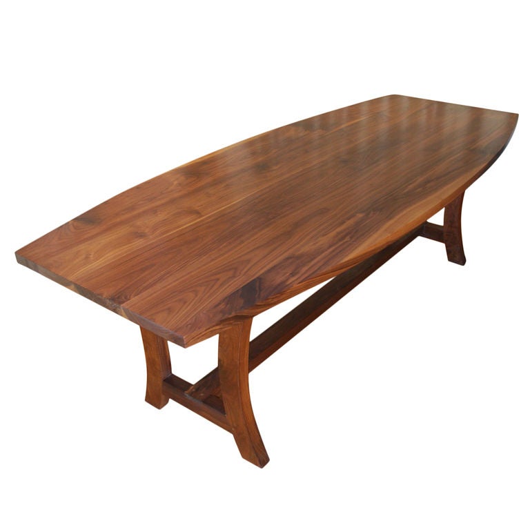 Walnut Dining Table, Custom Made by Petersen Antiques For Sale at 1stdibs