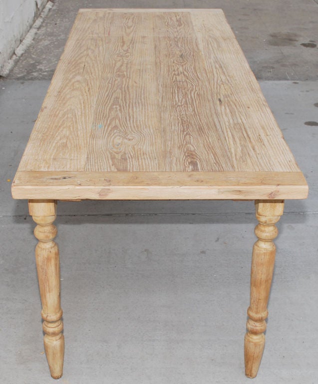 Country Dining Table with Extensions in Vintage Fir, Built to Order by Petersen Antiques