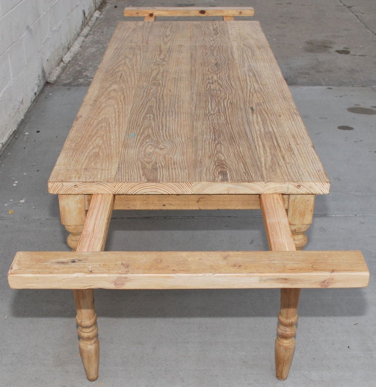 American Dining Table with Extensions in Vintage Fir, Built to Order by Petersen Antiques