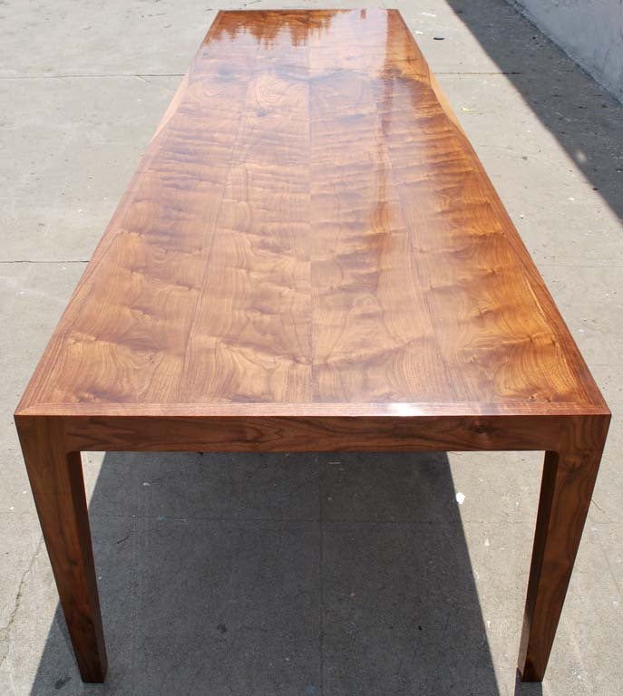 Modern Parsons Table, Solid Walnut