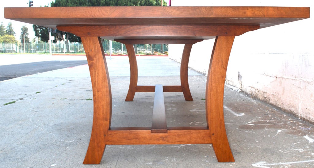 Hand-Crafted Cherrywood Dining Table, Custom Made by Petersen Antiques For Sale