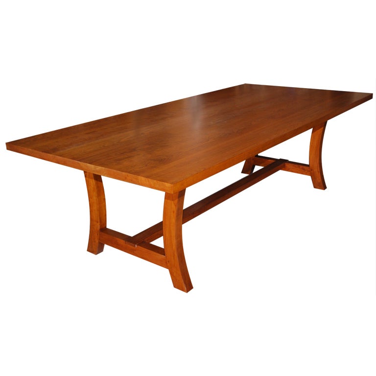Cherrywood Dining Table, Custom Made by Petersen Antiques For Sale