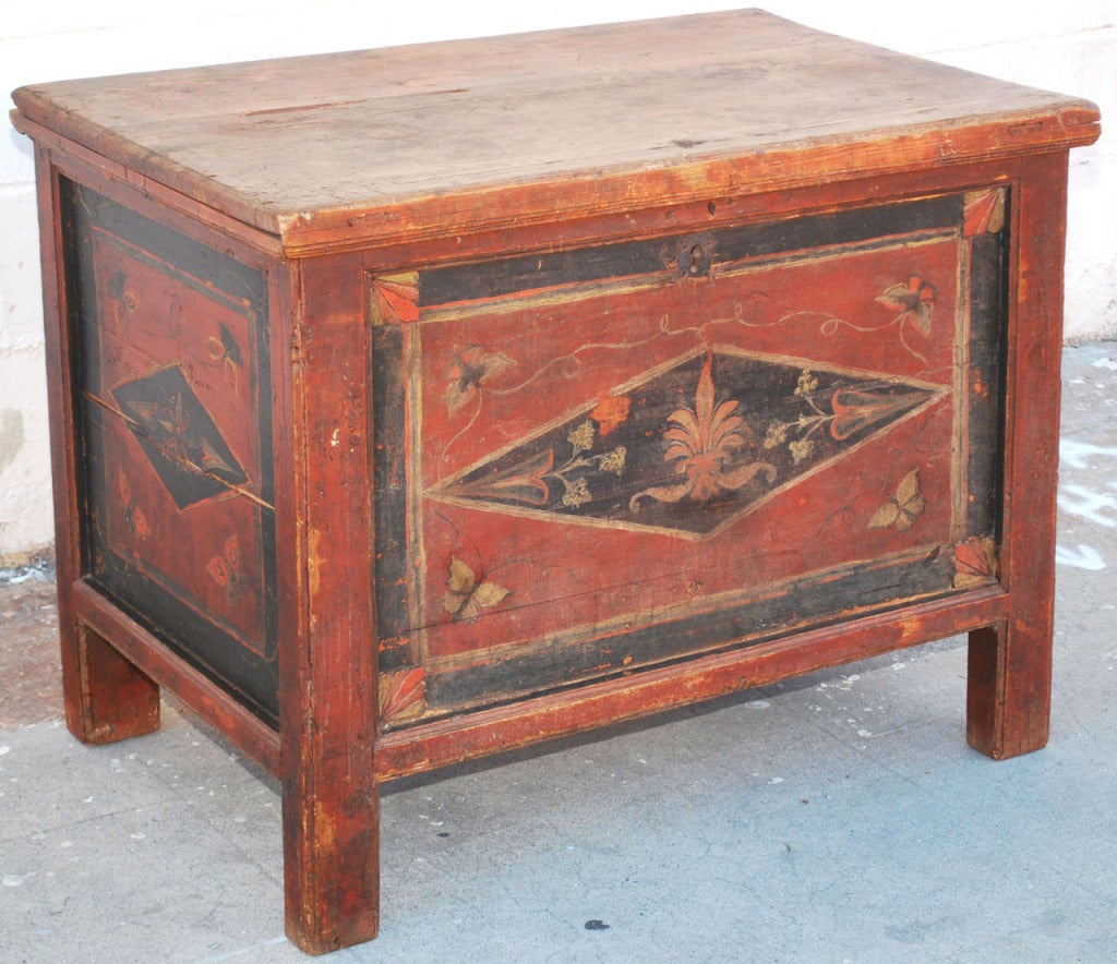 Country Antique Latvian Dowry Chest For Sale
