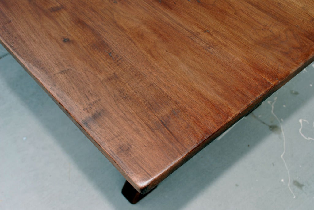 Vintage Black Walnut Custom Built Dining Table at 1stDibs