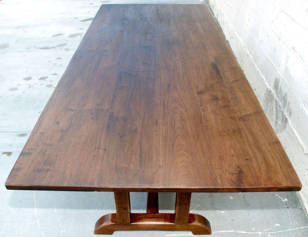 Contemporary Vintage Black Walnut Custom Built Dining Table