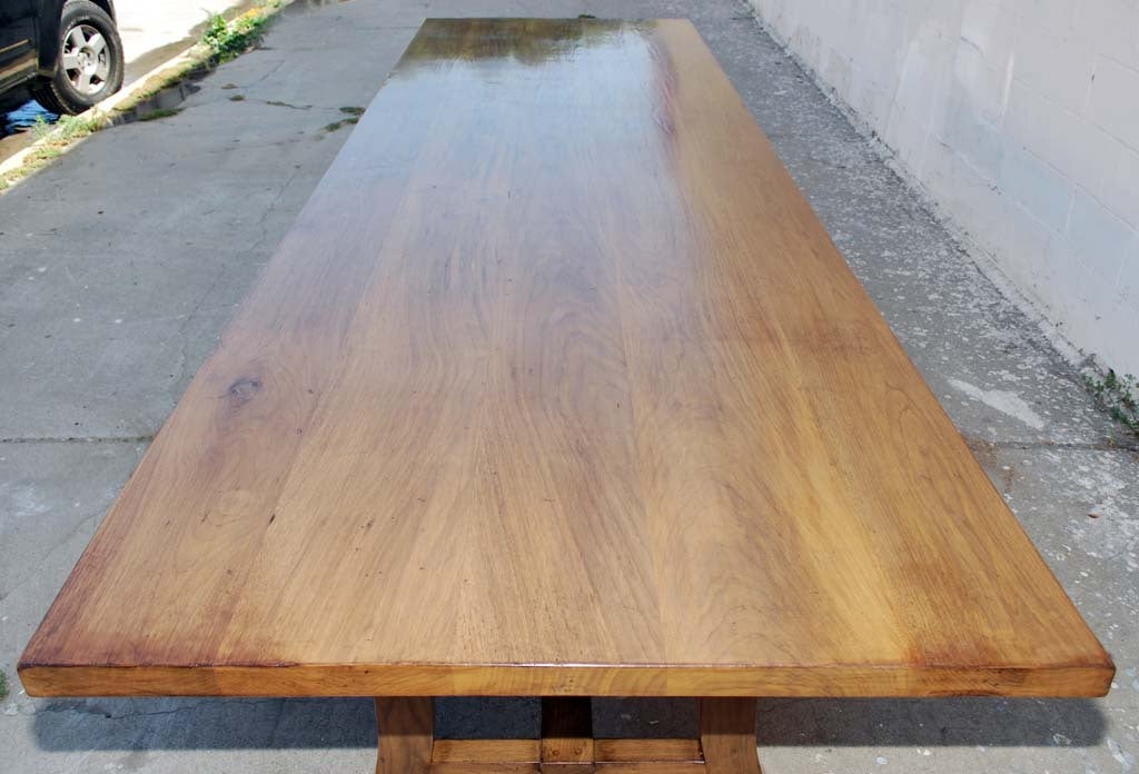 Vintage Black Walnut Custom Built Dining Table For Sale at 1stdibs