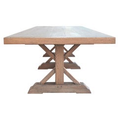 Massive Vintage Oak Farm Table 12