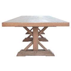 Massive Vintage Oak Farm Table, Custom Made by Petersen Antiques