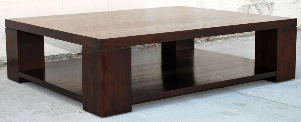 This custom walnut coffee table is seen here in 44