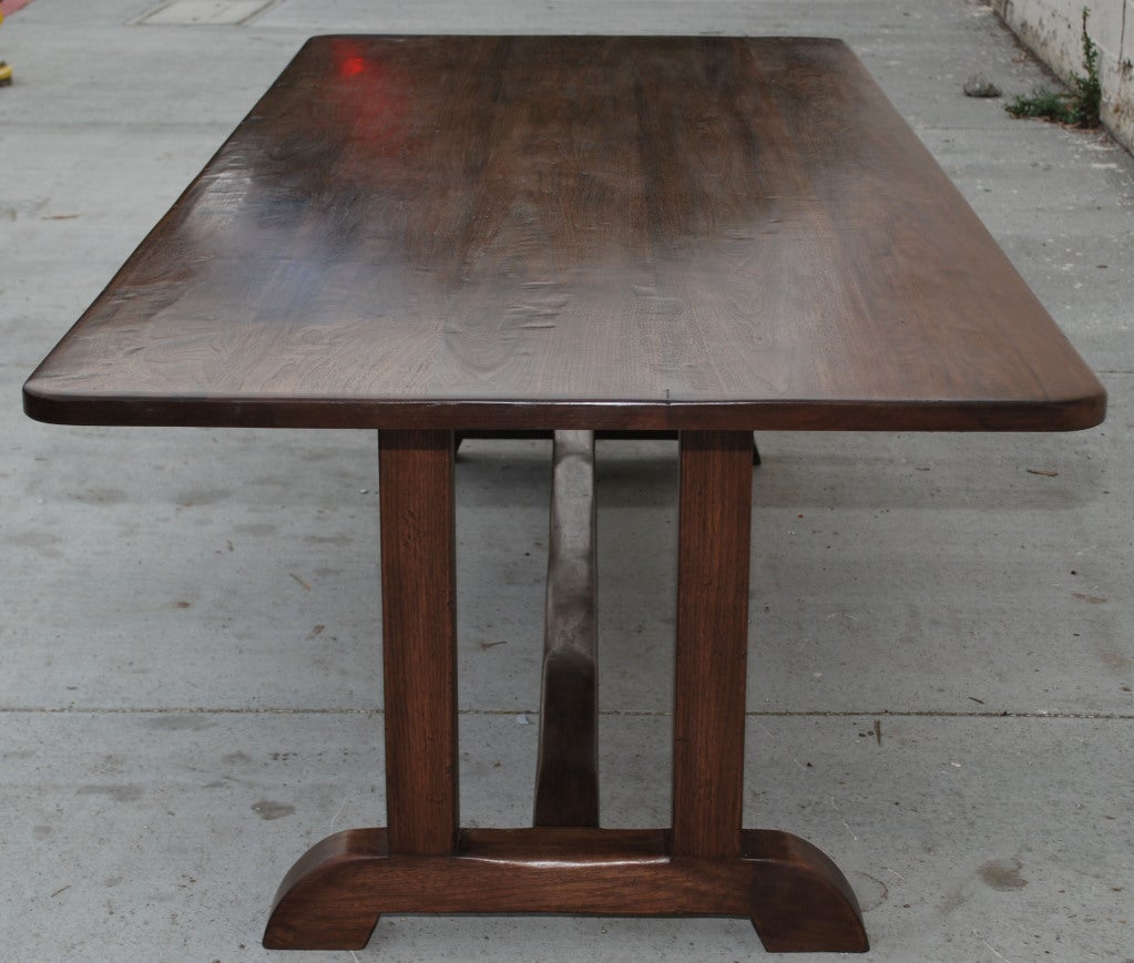 This dining table made from vintage black walnut is seen here in 42