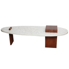 Walnut and Terrazzo Surfboard Cocktail Table by Harvey Probber