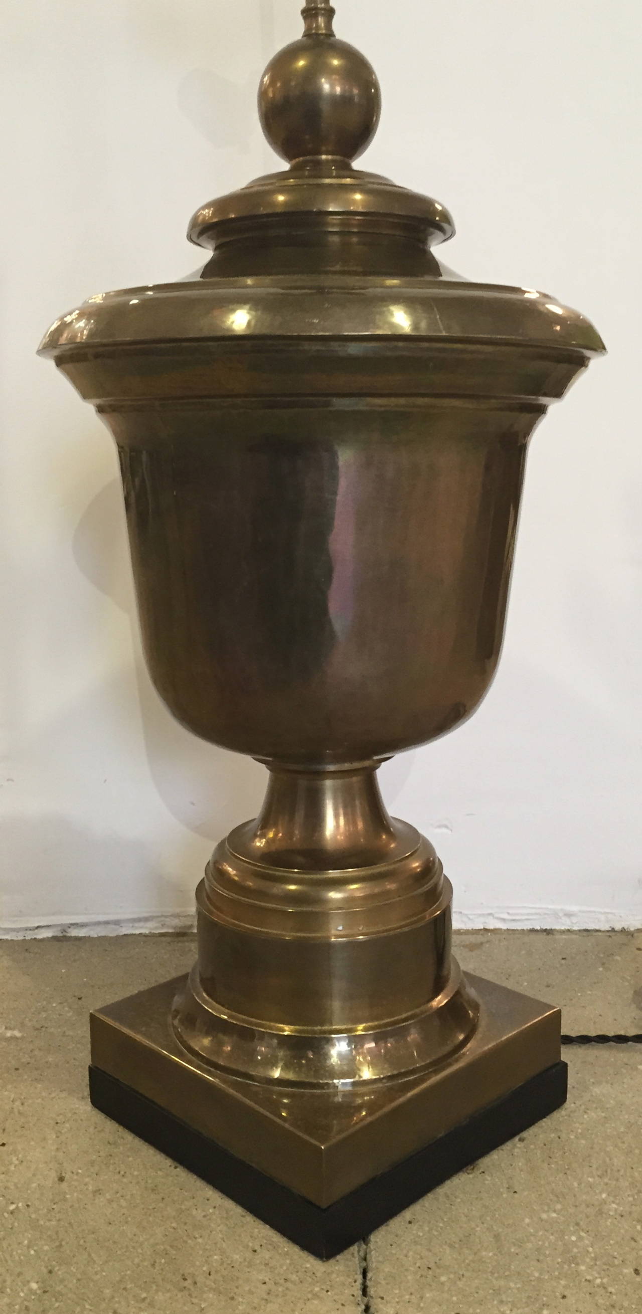 American Huge Chapman Brass Urn Lamp For Sale