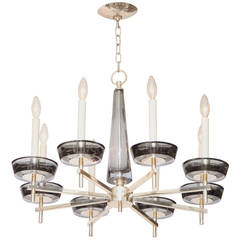 Salviati Murano Glass and Silverplate Chandelier