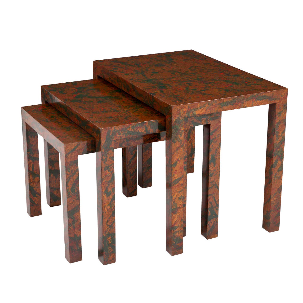 Oil Drop Lacquer Nesting Tables For Sale