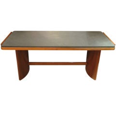 Walnut and Stone Low Table by J. Rindler