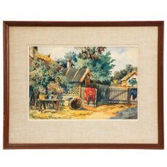 Antique Rural Scene by Zoltánné Borcsiczky