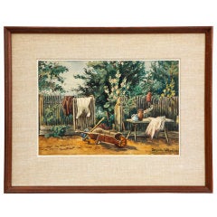 Antique Rural Scene by Zoltánné Borcsiczky