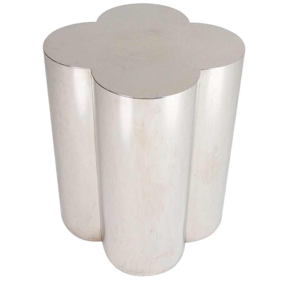 Curtis Jere Chrome Clover Leaf Pedestal Table For Sale