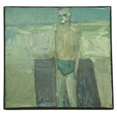 Henry Villierme, "The Bather, " Oil on canvas