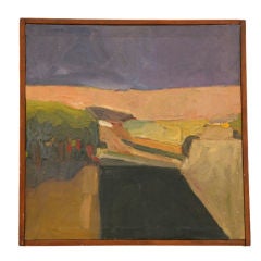 Henry Villierme, "Landscape, " Oil on canvas