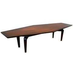 Large Walnut Monteverdi Young Dining Table With Sculptural Legs