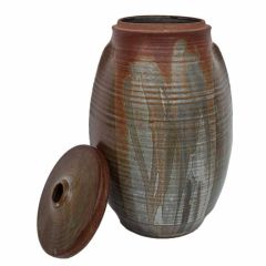 Lidded Hand-thrown Ceramic Vessel