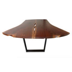 Contemporary Black Walnut Slab Dining or Conference Table