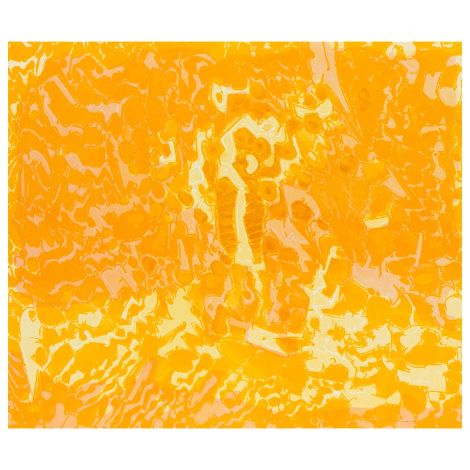 Untitled color lithograph, Lee Mullican, ca. 1970, framed For Sale