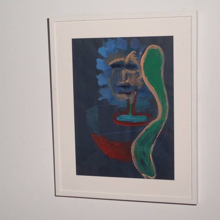 Untitled Acrylic and Crayon on Paper by Phillip Hefferton