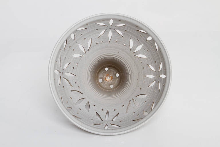 Stoneware Ceramic Hanging Light Piercing and Glazing, Victoria