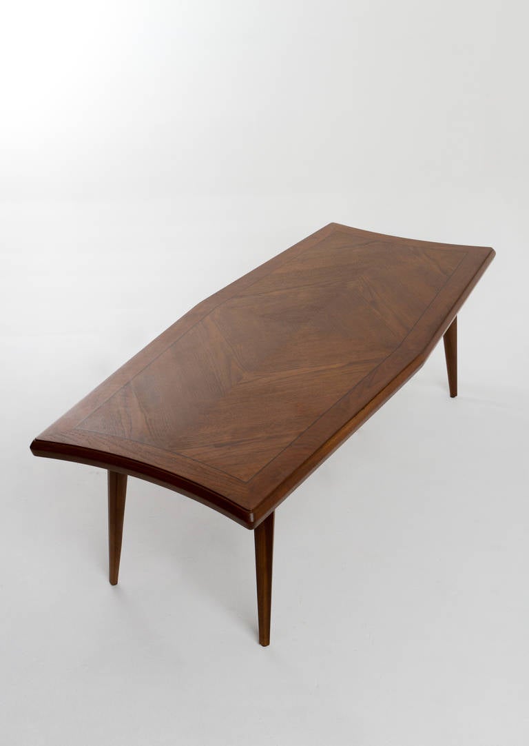 American Walnut, Diamond-Shaped Table by Monteverdi-Young For Sale