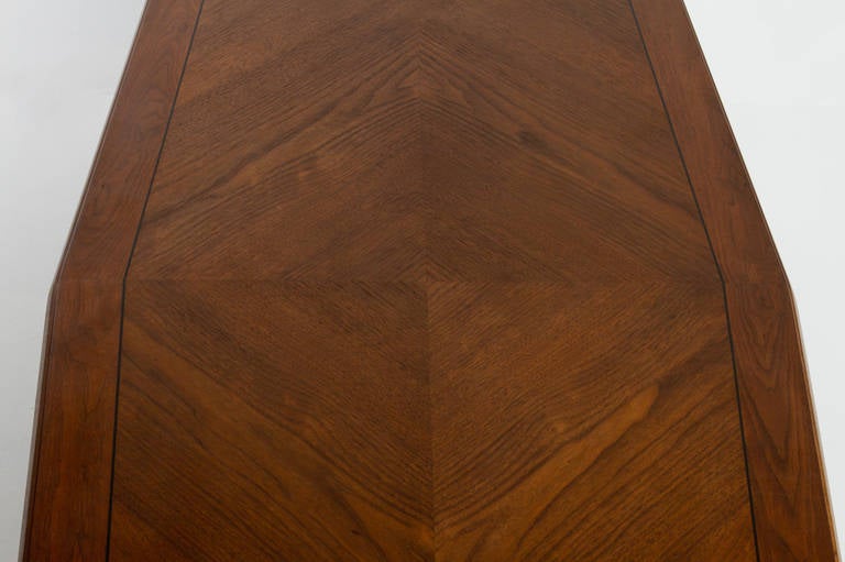 Walnut, Diamond-Shaped Table by Monteverdi-Young For Sale 1