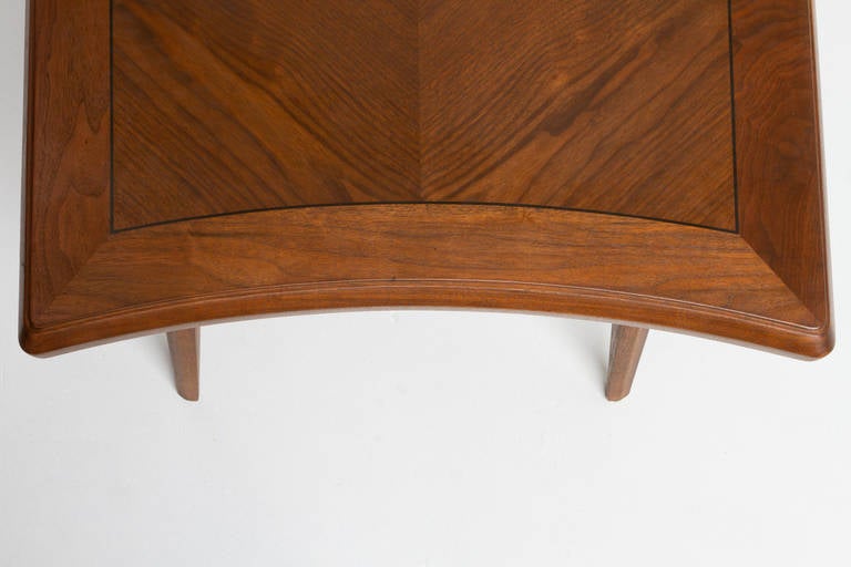 Walnut, Diamond-Shaped Table by Monteverdi-Young For Sale 2