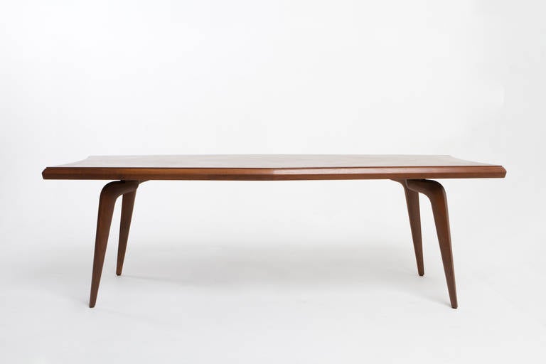 Walnut, Diamond-Shaped Table by Monteverdi-Young For Sale 3