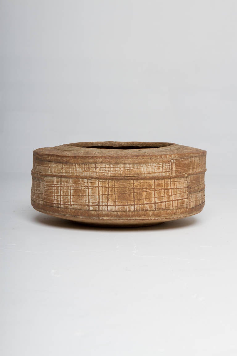 Stoneware ceramic vessel by David Shaner, ca. 1970's